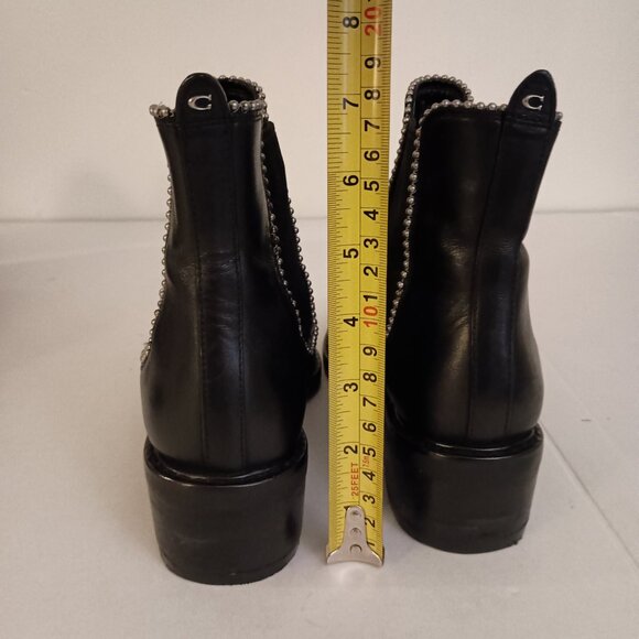 Coach Bowery Beadchain Black Leather Ankle Boots Women’s Size 6.5 B – Very Good - Picture 11 of 16